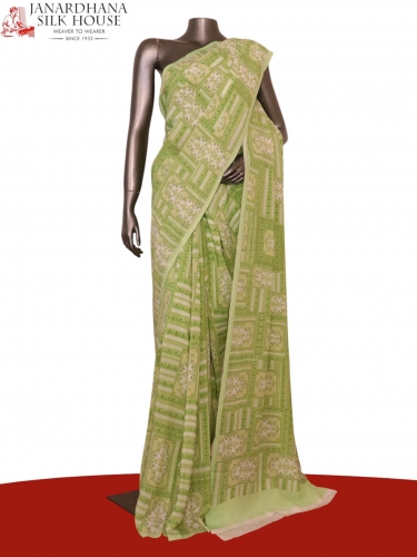 Floral  Pure Crepe Silk Saree